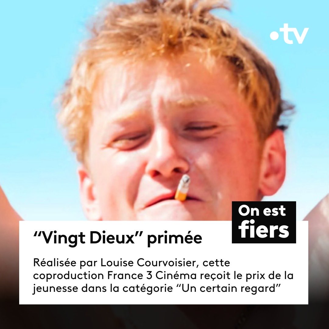 🟡🎥 #Cannes2024 

Le prix de la jeunesse 🏆 dans la catégorie "Un certain regard" est décerné à "Vingt Deux", réalisé par Louise Courvoisier et coproduit par @francetele.

Bravo aux équipes 👏

<a href="/francetvcinema/">france.tv cinéma</a> <a href="/Festival_Cannes/">Festival de Cannes</a> #francetv