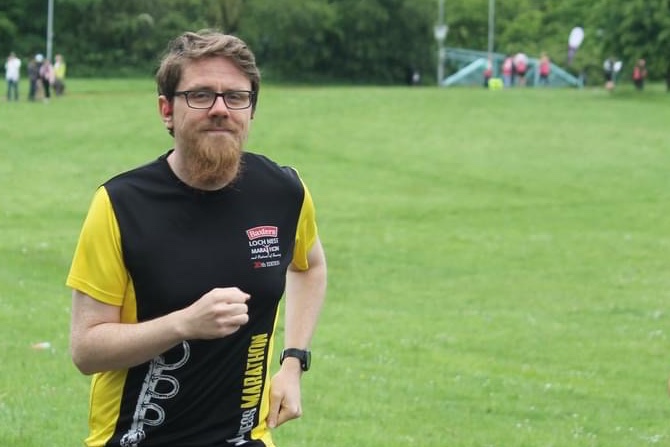 Papped at Livingston parkrun this morning. Imagine this guy tomorrow, running for 4 hours in the rain, in his happy place.