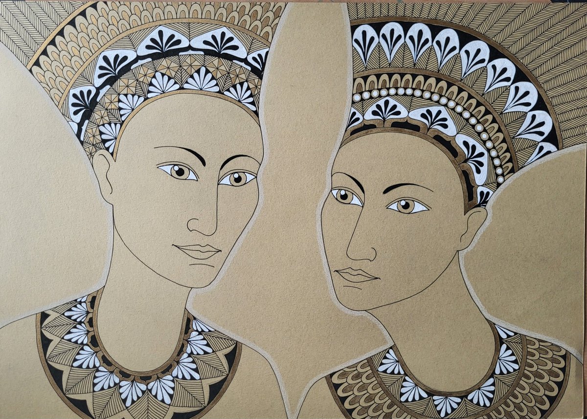 lottaskimo's tweet image. Encre de Chine et pigments sur papier. 29,7cm x 42cm. 2024