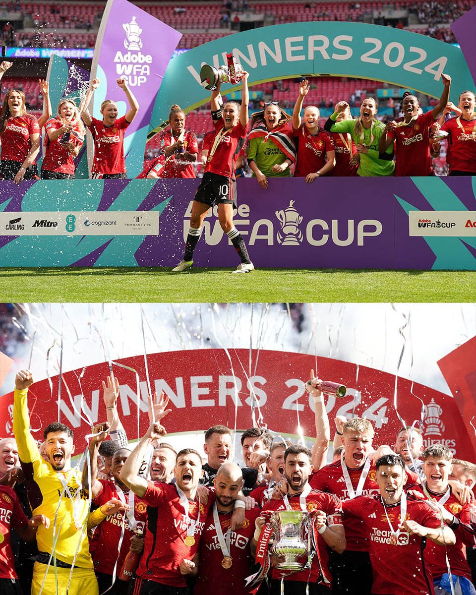 𝗠𝗮𝗻𝗰𝗵𝗲𝘀𝘁𝗲𝗿 𝗶𝘀 𝗥𝗘𝗗 🔴

Manchester United's Men's and Women's teams both won the FA Cup this season 🏆👏