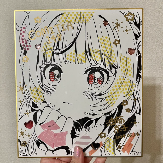 急ごしらえですが色紙2枚用意したのでコミティアに持っていきます😪182×212mmのサイズです! 