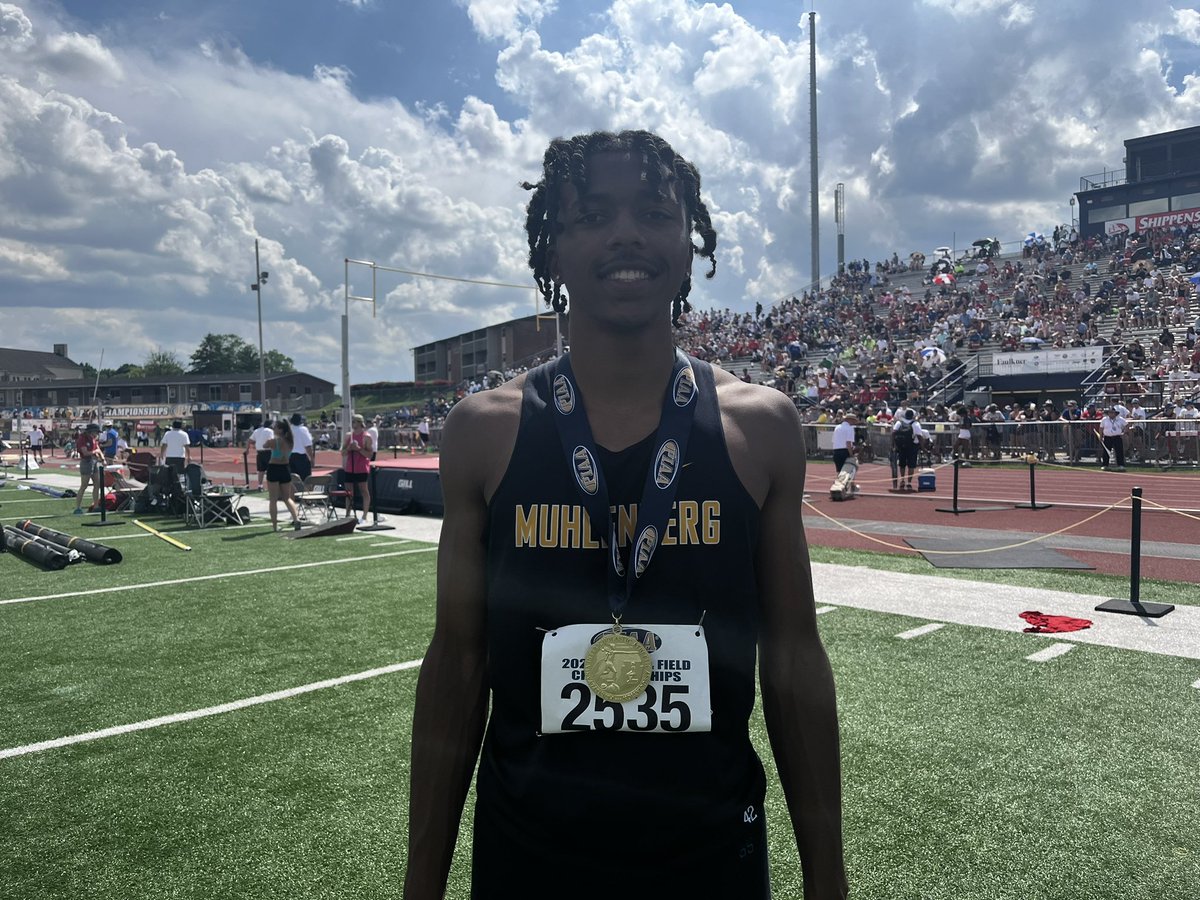Muhlenberg’s Kyle Archie completes his life-changing dream season with a Class 3A high jump gold medal at Saturday’s PIAA Track and Field Championships. He was the only jumper to clear 6-8. <a href="/MDrago59/">Mike Drago</a> <a href="/MuhlsAthletics/">Muhlenberg Athletics</a>