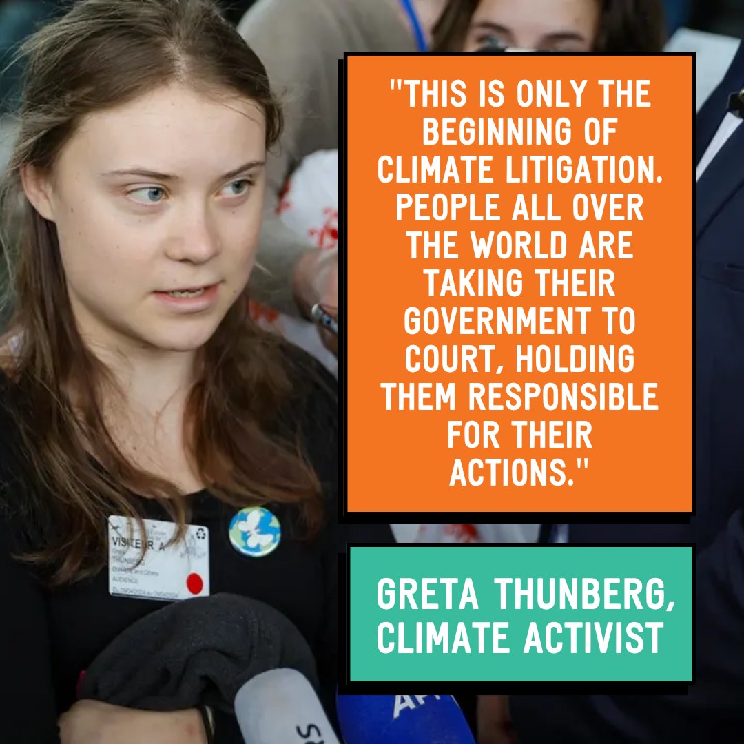 Thank you again to @gretathunberg for joining us in court and shining a light on our case. We hope to inspire more and more people to hold their governments responsible for their climate inaction ✊