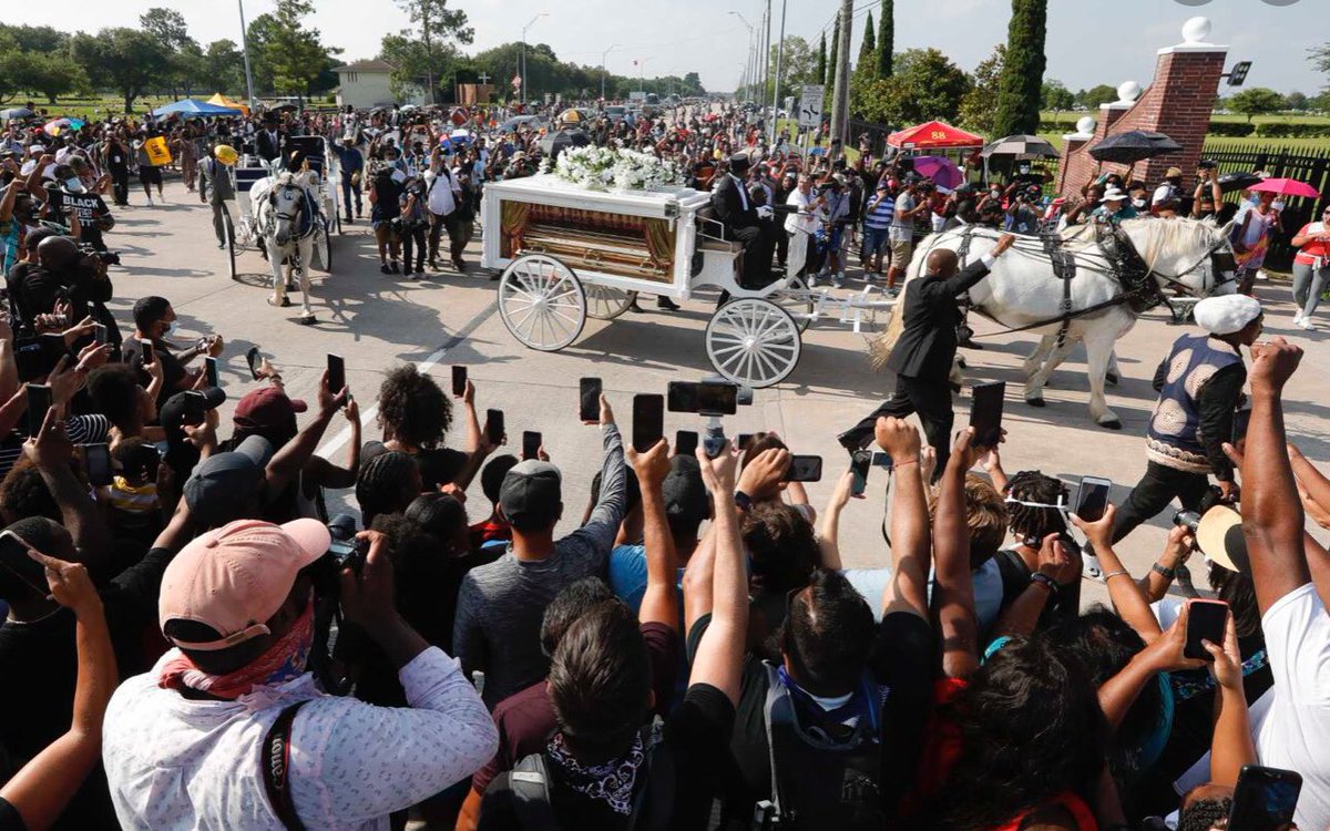 WesternLensman's tweet image. George Floyd was a criminal who OD’d and was honored with a gold casket, horse drawn carriage, endless processions, eulogies and speeches.

Laken Riley never committed a crime, was m*rdered by an illegal, and was honored by having her name mispronounced on national television.