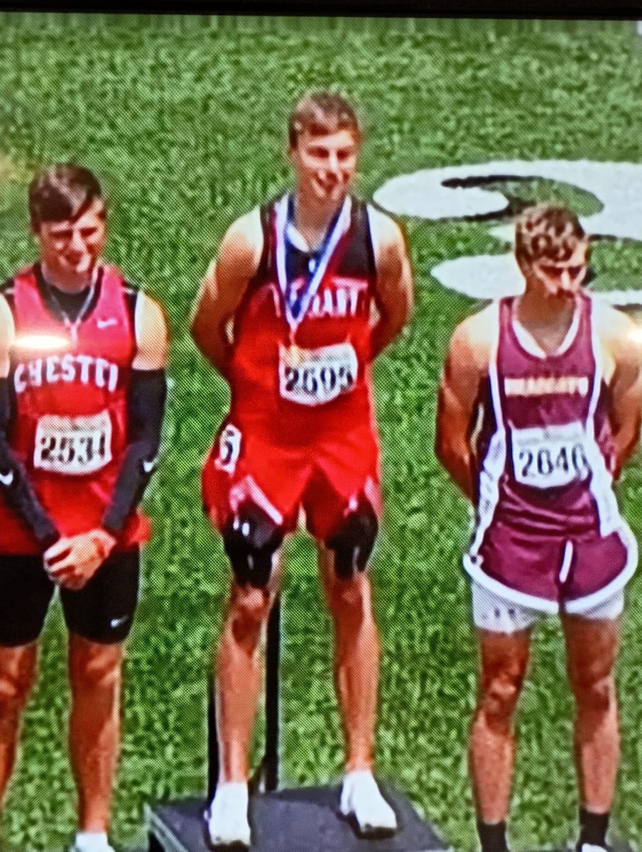The sprint Triple Crown!! Lucas Flemmer sweeps the sprint events with his victory in the 200M Dash, making him a 3-time STATE CHAMPION today! What a way to cap a spectacular career!!