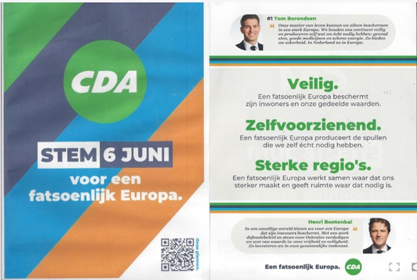 As. 6 juni worden de verkiezingen voor het Europese parlement gehouden. Hoewel ‘Europa’ voor veel mensen mijlenver van hun/haar bed verwijderd is,  is het juist nu van belang om te gaan stemmen.

Bijgaande folder geeft in korte bewoordingen aan waar het ons als CDA om gaat.