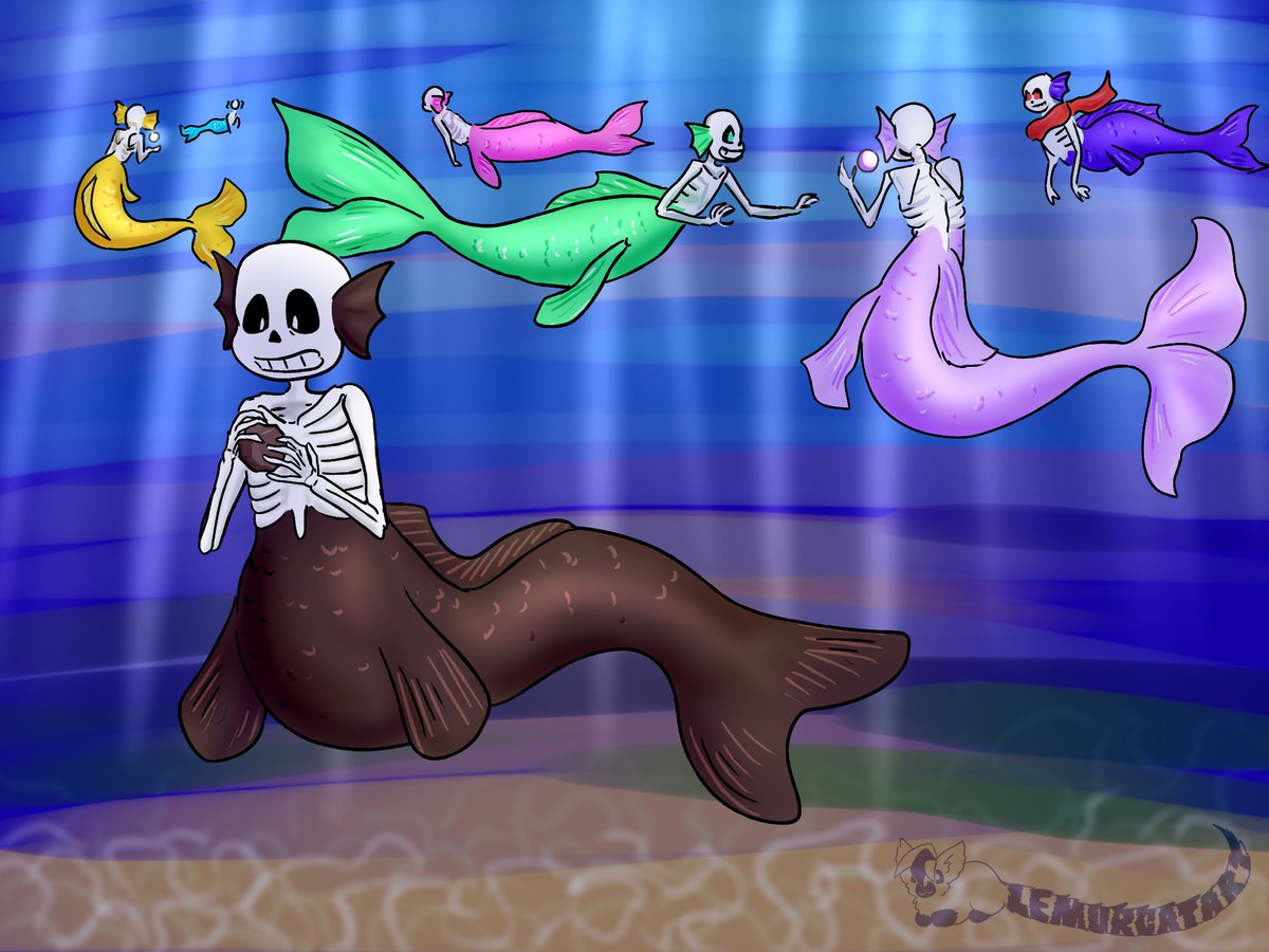 Here's my #mermay 
Multicolored merskels