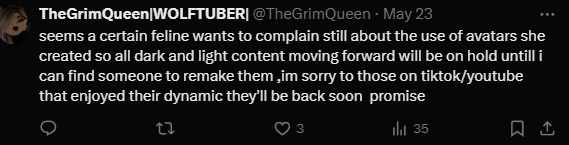 Woah. I haven't once complained about your use of the avatars I made you. I do love both, I am proud<a href="/tag/furry"class="tags"><span>#furry</span></a><a href="/tag/furryart"class="tags"><span>#furryart</span></a><a href="/tag/furryartist"class="tags"><span>#furryartist</span></a>