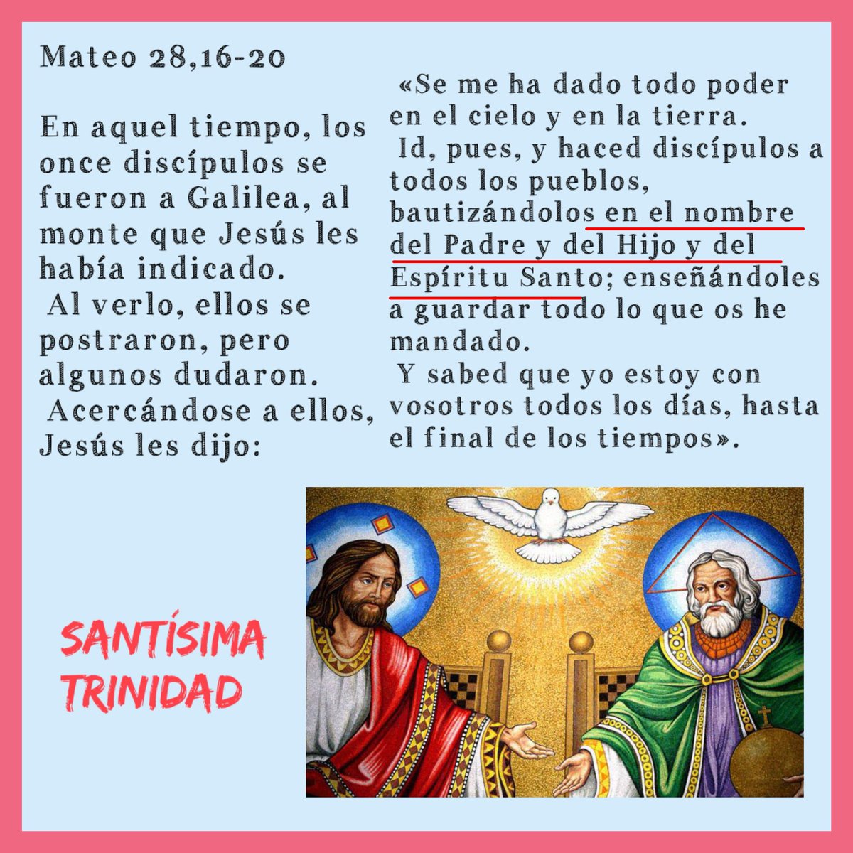 SANTÍSIMA TRINIDAD.