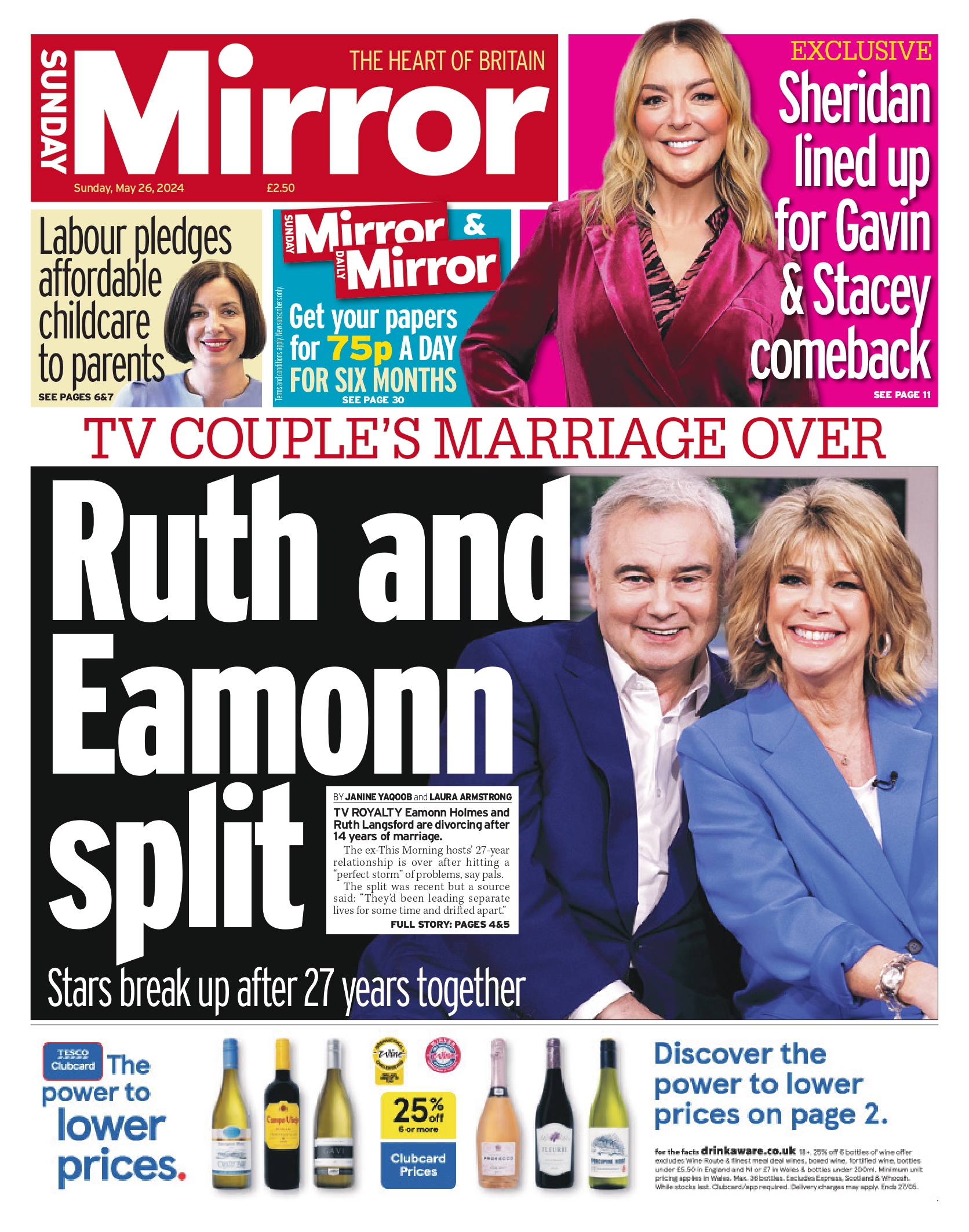Sunday's front page: Ruth and Eamonn split https://www.mirror.co.uk/3am/celebrity-news/breaking-eamonn-holmes-ruth-langsford-32891042