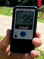 55 MPH on the radar today with NFL sized ball. @CRKFootball