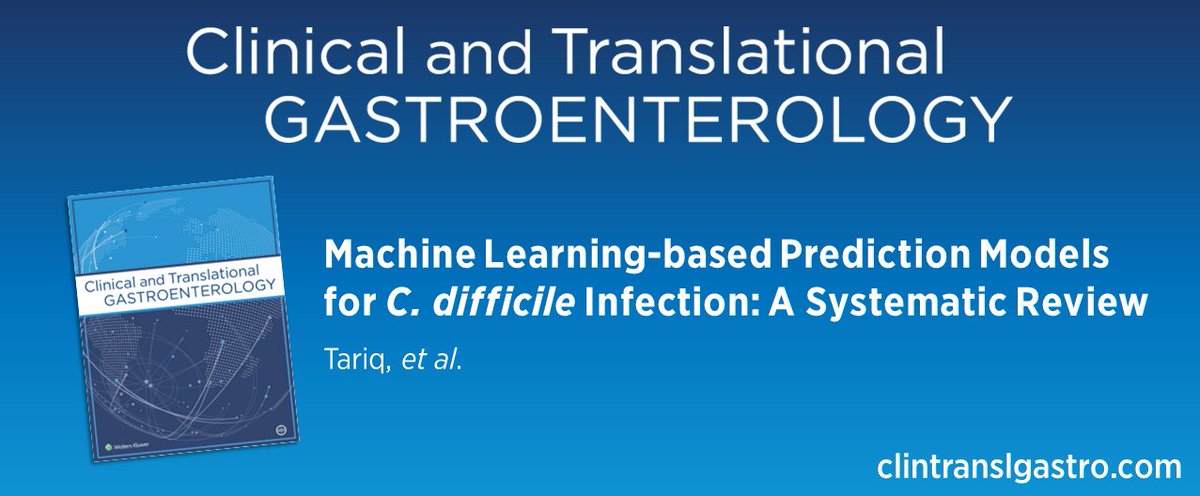 ACG_CTG (@acg_ctg) on Twitter photo In #CTGjournal:
Machine Learning-based Prediction Models for C difficile Infection: A Systematic Review
Tariq, et al.
➡️ bit.ly/3yCxPRW
<a href="/tariqraseen/">Raseen Tariq, MD, MS</a> <a href="/RenishaRedij/">Renisha Redij, MBBS</a> <a href="/ShivaramPoigai/">Shivaram Poigai Arunachalam</a> <a href="/FaubionWilliam/">William Faubion</a> <a href="/Khanna_S/">Sahil Khanna, MBBS, MS, FACG, AGAF (he/him)</a> <a href="/AmCollegeGastro/">ACG</a> <a href="/brianjacobsonmd/">Brian Jacobson</a> In #CTGjournal:
Machine Learning-based Prediction Models for C difficile Infection: A Systematic Review
Tariq, et al.
➡️ bit.ly/3yCxPRW
<a href="/tariqraseen/">Raseen Tariq, MD, MS</a> <a href="/RenishaRedij/">Renisha Redij, MBBS</a> <a href="/ShivaramPoigai/">Shivaram Poigai Arunachalam</a> <a href="/FaubionWilliam/">William Faubion</a> <a href="/Khanna_S/">Sahil Khanna, MBBS, MS, FACG, AGAF (he/him)</a> <a href="/AmCollegeGastro/">ACG</a> <a href="/brianjacobsonmd/">Brian Jacobson</a>