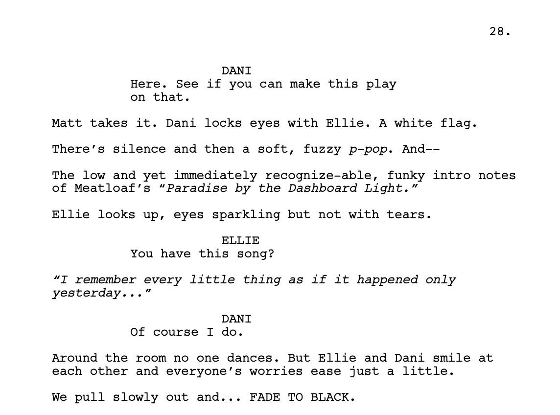 Fuck it. Here's a random 4 page excerpt of my current spec pilot. For genuinely no reason I just need serotonin today and sharing my stuff does that for me.