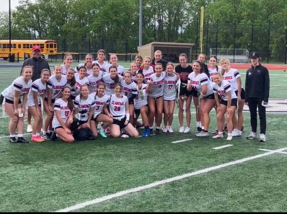 Girls flag football is going to states!! . Beat Penfield 32 to 30 with an interception by Kayla Bowman in waning seconds! #clarenceproud #makinghistory