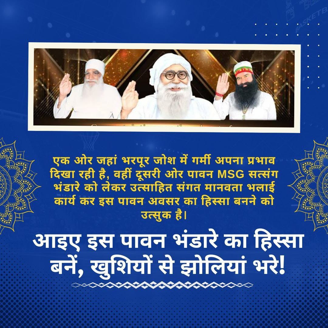 Creeping_Branch's tweet photo. The very first step, which changed the lives of millions,today is that May Special day.

Shah Mastana ji Maharaj,the founder of DSS conducted first Spiritual Congregation in May Month.

Today disciples are ready to celebrate #SatsangBhandara under the guidance of Saint MSG Insan. https://t.co/i0lHkeOu64