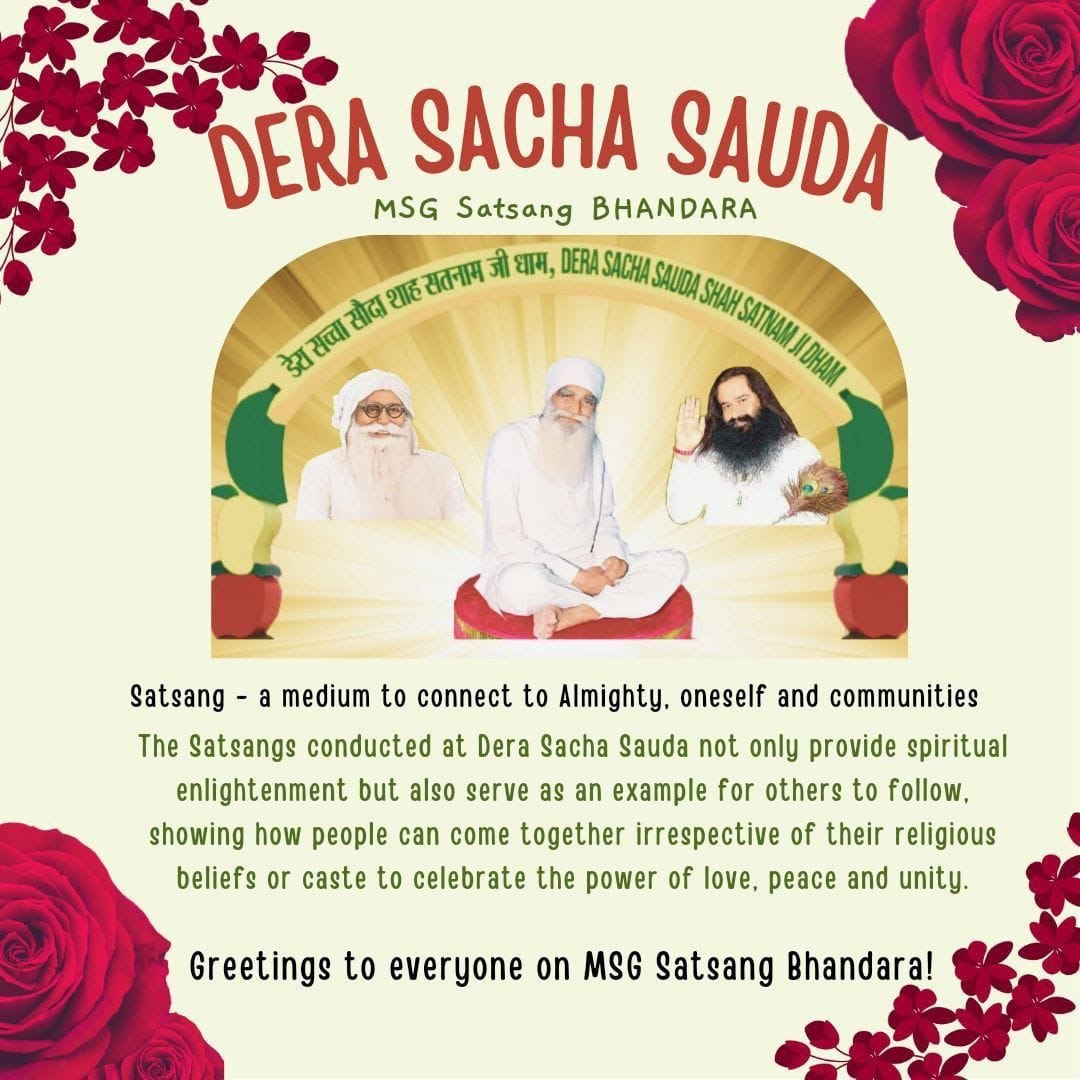 After laying the foundation of Dera Sacha Sauda on 29 April 1948, Sai shah mastana Ji Maharaj held the first satsang in May month, Today #SatsangBhandara will be celebrated at Dera Sacha Sauda,(Sirsa) at 9 to 11 am, with the inspiration of Saint MSG Insan..