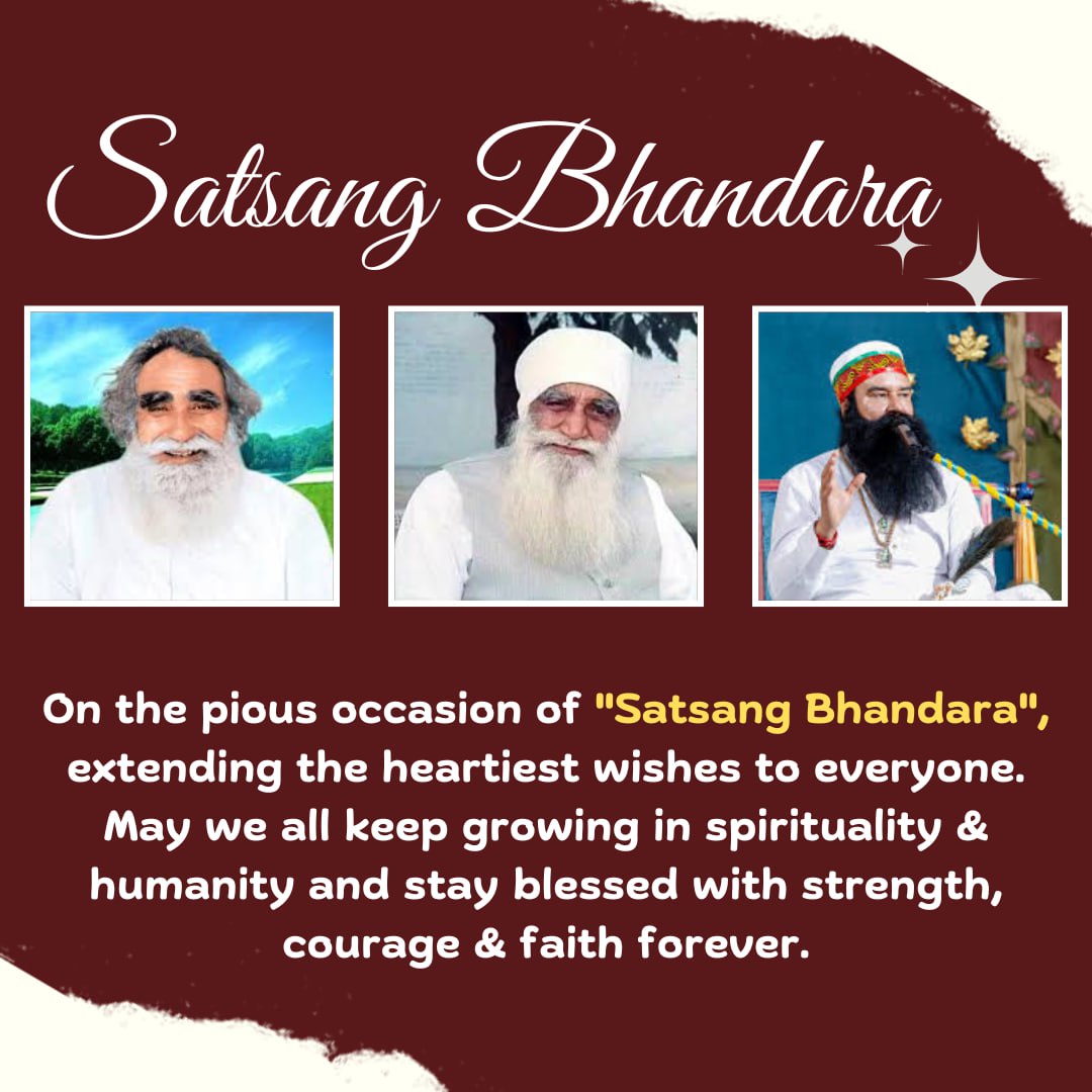 The foundation of Dera Sacha Sauda was laid by Shah Mastana ji in April and the first satsang was held in May. In this happiness, Bhandara will be celebrated in Dera Sacha Sauda under the guidance of Saint Gurmeet Ram Rahim Ji.
#SatsangBhandara