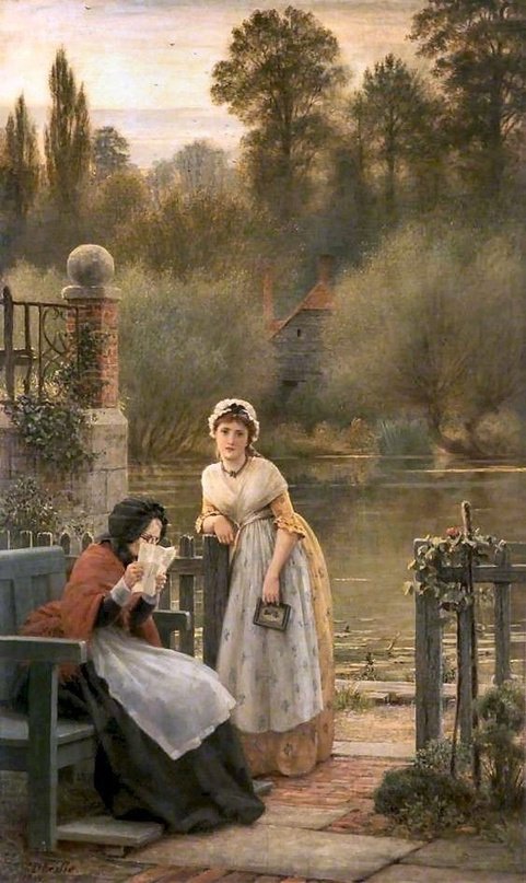 George Dunlop Leslie (1835-1921, England) “News from Abroad”