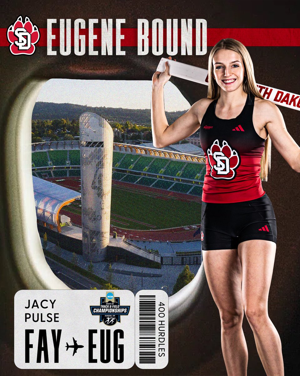 SDCoyotesXCTF's tweet photo. Back-to-back appearances for our hurdle star! ✨ 

Jacy Pulse clocks 57.00 for ninth place and a ticket punched to the NCAA Championships! 🎟️ 

#GoYotes x #WeAreSouthDakota 🐾 https://t.co/6Vh90GgPCF