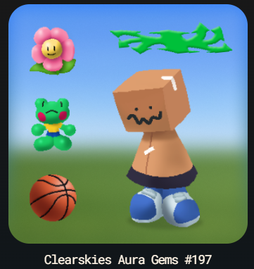 I've just minted my NFTs from <a href="/ClearskiesGems/">Clearskies Aura Gems</a>! 
AMAZING ART! Congrats mate!