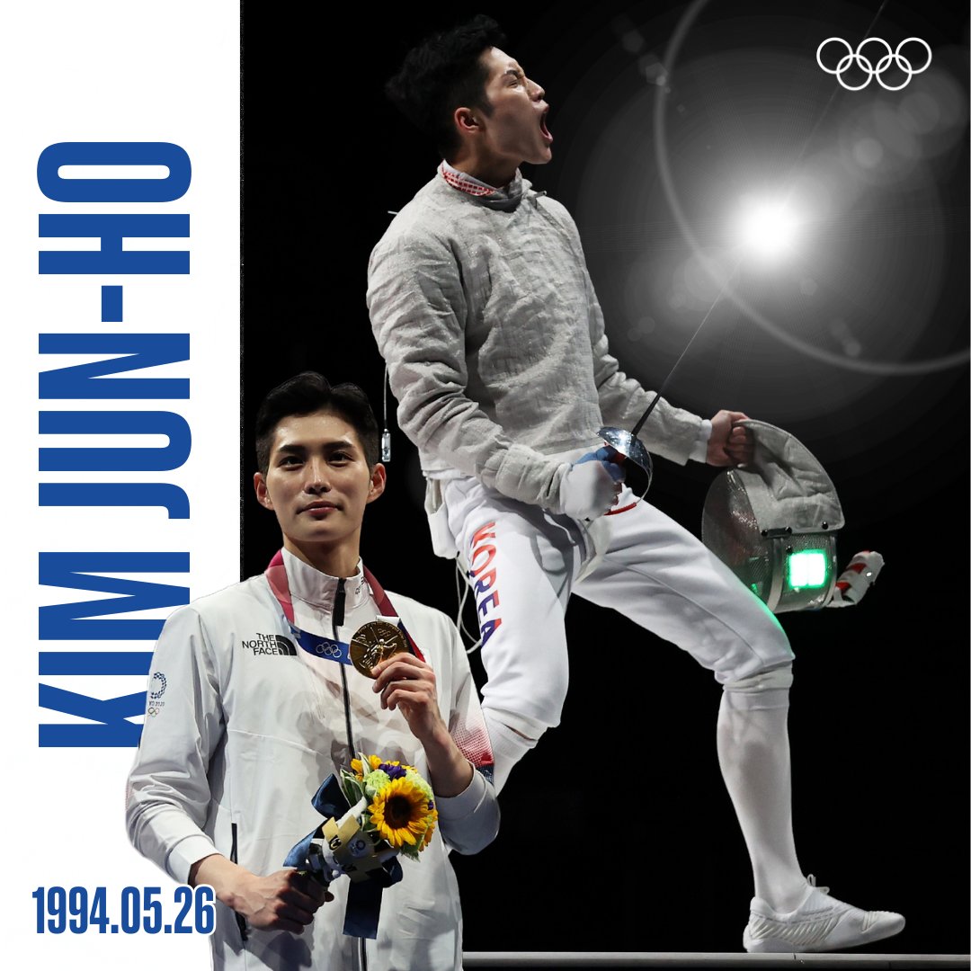 Olympic's tweet photo. 🎂김준호 생일
오늘은 올림픽 펜싱 금메달리스트 김준호의 생일입니다.
생일 축하합니다!🎉

2020 도쿄 단체전🥇

#올림픽 #김준호 #펜싱 🤺 https://t.co/qaKQTQUdvs