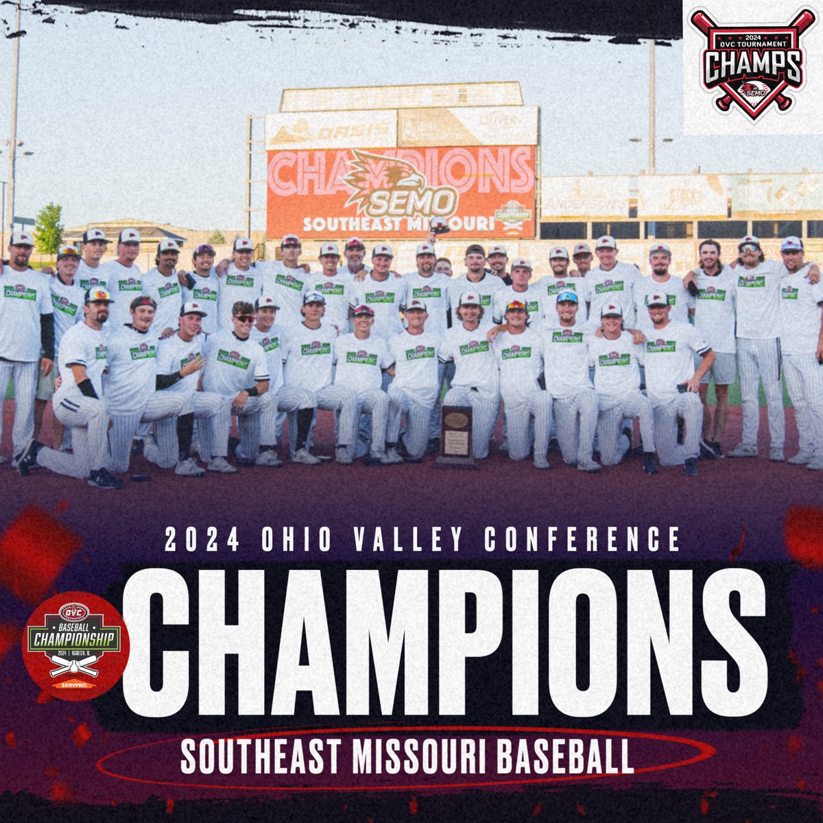 FINAL ‼️

THE REDHAWKS ARE THE 2024 OHIO VALLEY CONFERENCE CHAMPIONS 💍

They down #3 Morehead State in the final game of the championship by a final score of 9-6 🎉 👏

#FeelinRowdy