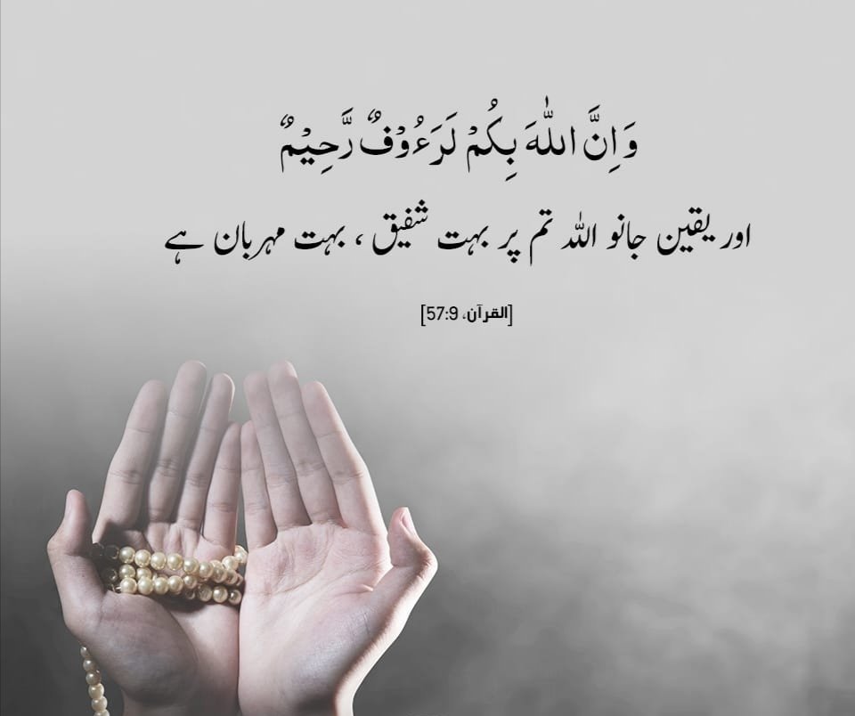 اور یقین جانو اللہ تم پر بہت شفیق ، بہت مہربان ہے

]57:9، القرآن