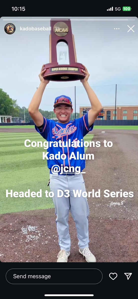 Congrats to JC Ng and the Pomona Pitzer Sagehens #KadoOhana #KadoBaseball