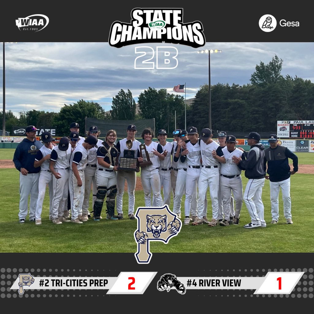 wiaawa's tweet photo. Congratulations to the 2B Baseball State Champions, the Tri-Cities Prep Jaguars

#wastatebaseball https://t.co/wFMKK58VMz