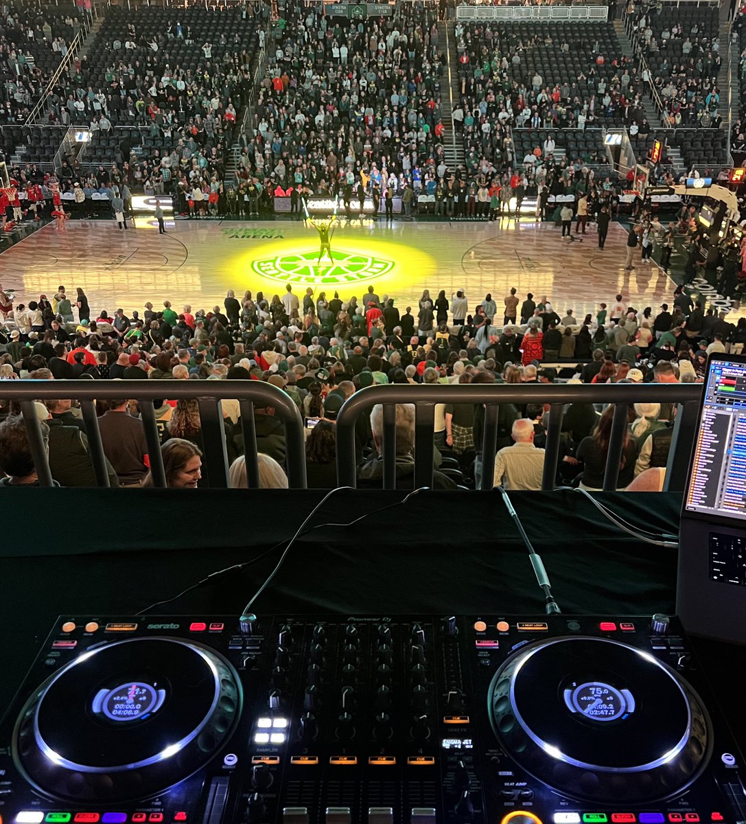 Saturday night Seattle Storm game views! Let’s go! 🎧🏀