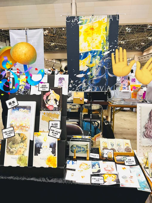 設営完了しました〜!【E16a】です!
個展フライヤーだけでもお気軽に貰いに来てくださーい!
 #COMITIA148 #コミティア148 