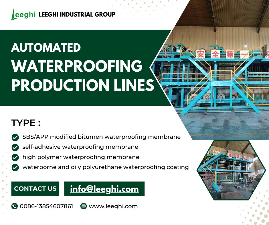 Explore the Future of Waterproofing: Our automated waterproofing production lines.

Please contact us if there is any more needed:
Tel: 0086-182-21859960
Eml: info@leeghi.com  
Web: leeghi.com