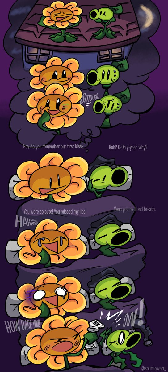 Sunflower and Peashooter’s first kiss