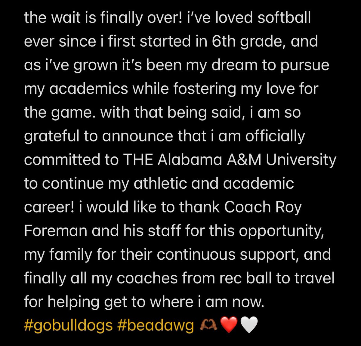 sbledsoe05's tweet photo. Good news! 🤍❤️

@MojoMunoz18u @Giants_Softball @aamusoftball @MSPtakeover @IHartFastpitch @TopPreps https://t.co/3N2tWwHISF