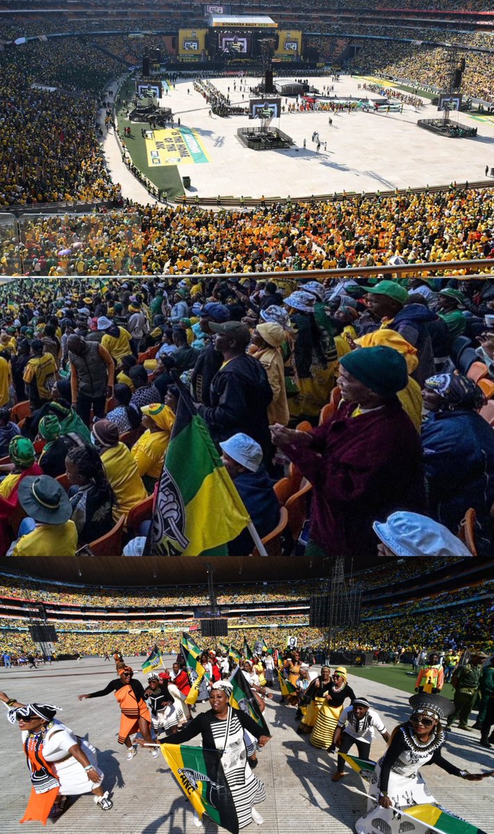 Open for a surprise 🖤💚💛 #SiyanqobaRally🏟️ 📍FNB Stadium #VoteANC2024 #LetsDoMoreTogether