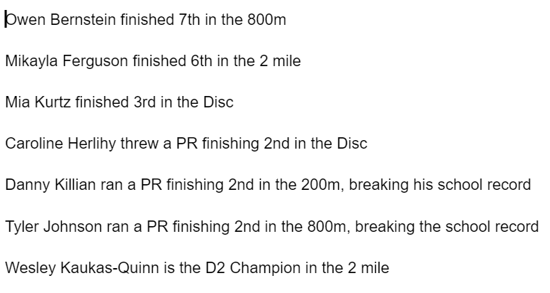 Win_TrackField's tweet image. Day 1 of the MIAA Track &amp;amp; Field Championships at Merrimack College went off with a bang for the Red &amp;amp; Black.  Below are the highlights from the day.