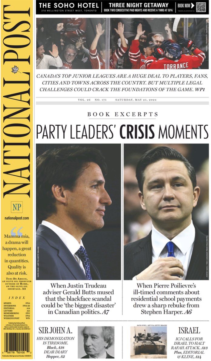 Nice to see this on the front page of today's National Post – a promo of the excerpt from my biography of Pierre Poilievre the @nationalpost ran today. Order your copy of the book here: a.co/d/323qMVo