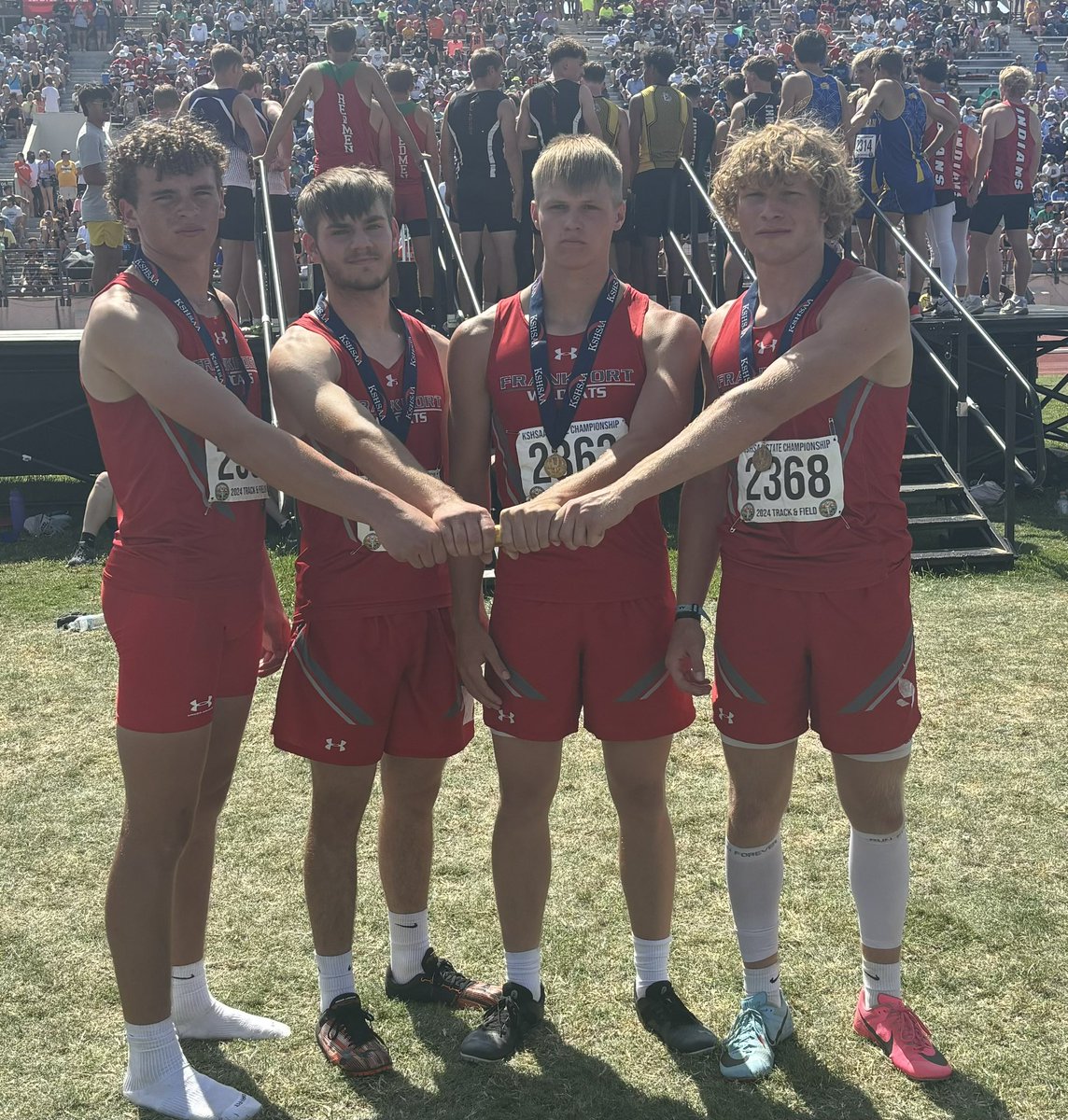 We have our first State Champions! Congratulations to Lane Loiseau, Fred Hyde, Brock Armstrong, and Carter Olson for winning the 4x100 and lowering their school record with a time of 53.61. <a href="/TVLSpotlight/">TVL Sports Spotlight</a> <a href="/sportsinkansas/">Sports in Kansas</a> @kndyradio <a href="/MERCsports/">The Mercury Sports</a>