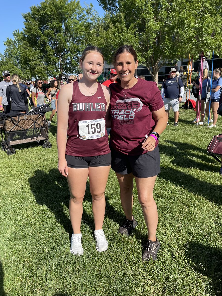 Sophia Rose - Buhler High School - Added some bling to her collection!  Javelin 6th &amp; Discus 4th @ Kansas 4A State Track and Field Championships in Wichita this weekend!!👏  Best marks for the season were  133-4  in Javelin and 128-11 in Discus.  So proud of her!!❤️ 🤗