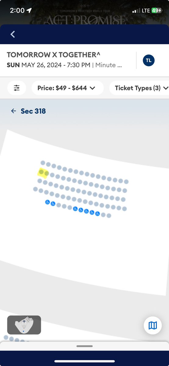 ttthax's tweet photo. WTS 
2 tickets for TXT Concert in Houston on 05/26/24, 7:30PM at Minute Maid Park

✨ Section 318 Row 2 Seats 1-2

$150 together or individually for $75 but willing to negotiate.

I’m also willing to FT or provide more proof. I just really need them out of my hands. https://t.co/D5U2vqUSCs