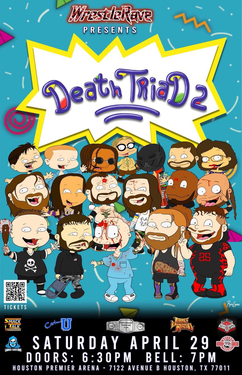 Happy Memorial Day Weekend! 🇺🇸 🩸 As a gift, we have uploaded Death Triad II IN FULL on our YouTube channel! Take a look at the most violent event in WrestleRave history! 📺 youtu.be/8t9g-nIHxRo?si… 🖼️ @Cartoon_U