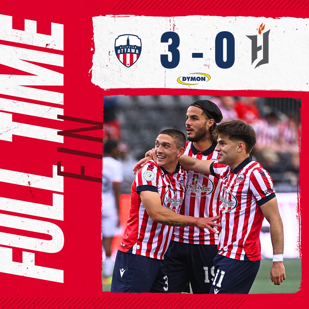 ⏱️ 90’ FULL-TIME ⌛️

+3 points at home, building up the fortress brick by brick 🔨🧱

🔴⚪️ 3-0 ⚒️

Presented by <a href="/DymonStorage/">DYMON Storage</a> 📦

#ForOttawa | #PourOttawa