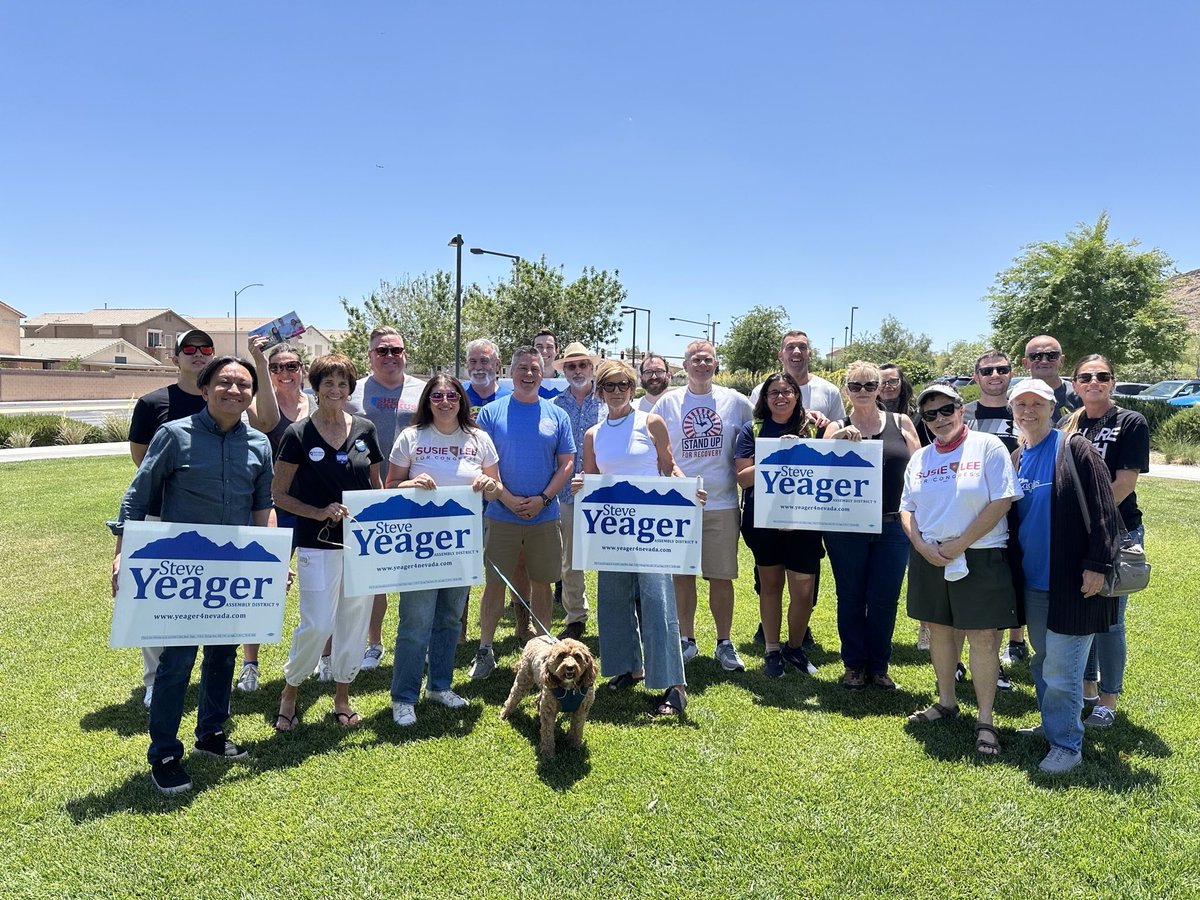 Great to be out with friends from the recovery community today knocking for @SteveYeagerNV & @SusieLeeNV! Thank you for standing up for recovery & being strong partners in the fight to end overdose in Nevada & and across the nation. #nvleg #campaign2024