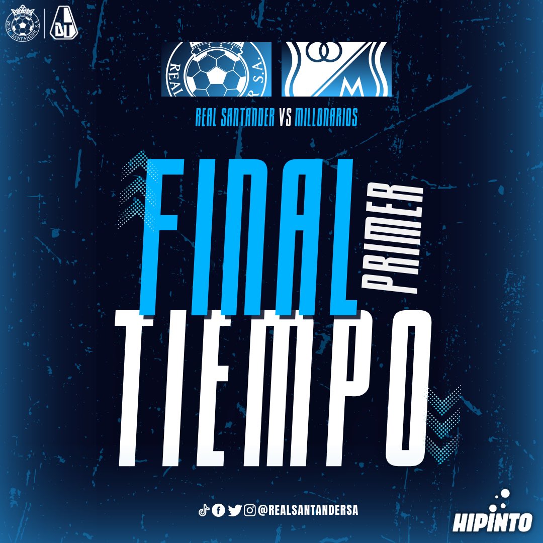 Final de la primera parte en Villaconcha 🏟️ nos vamos al descanso⏳ 

Real Santander 0-1 Millonarios 

#UnSueñoReal
🩵🤍⚽️

🫱🏼‍🫲🏽 <a href="/cdtolimafem/">Club Deportes Tolima Femenino.</a>