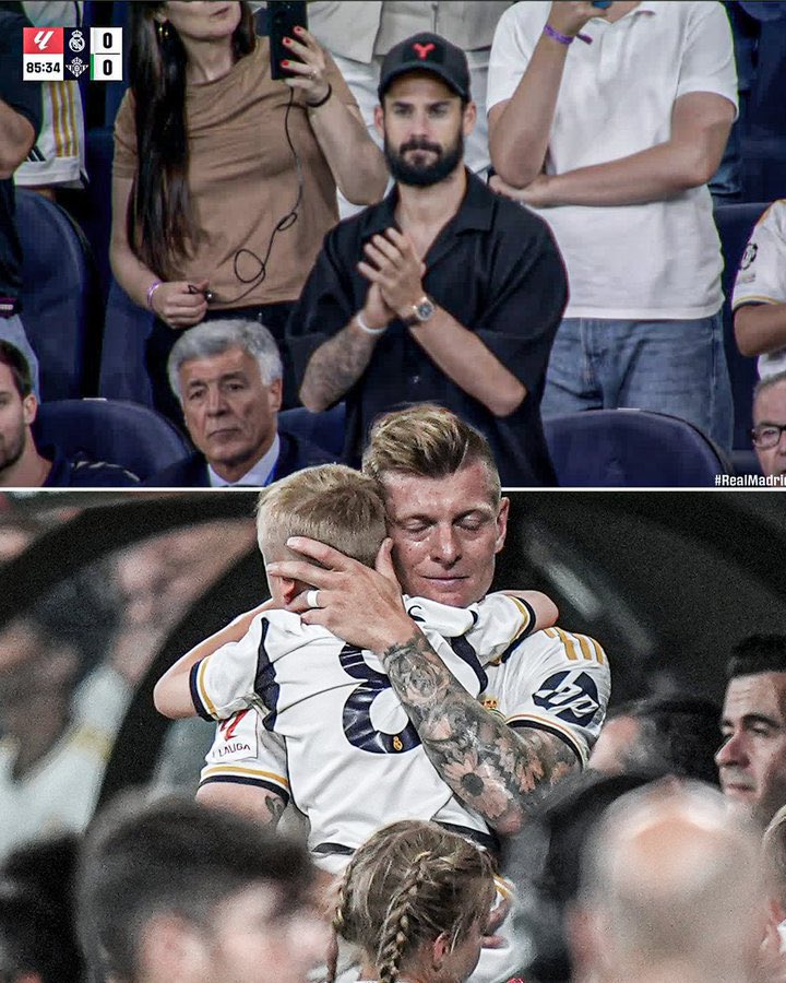 رغم الكسر بقدمه والاصابه تواجد بعكازين من اجل وداعية توني .. وفي الساحر 🤍