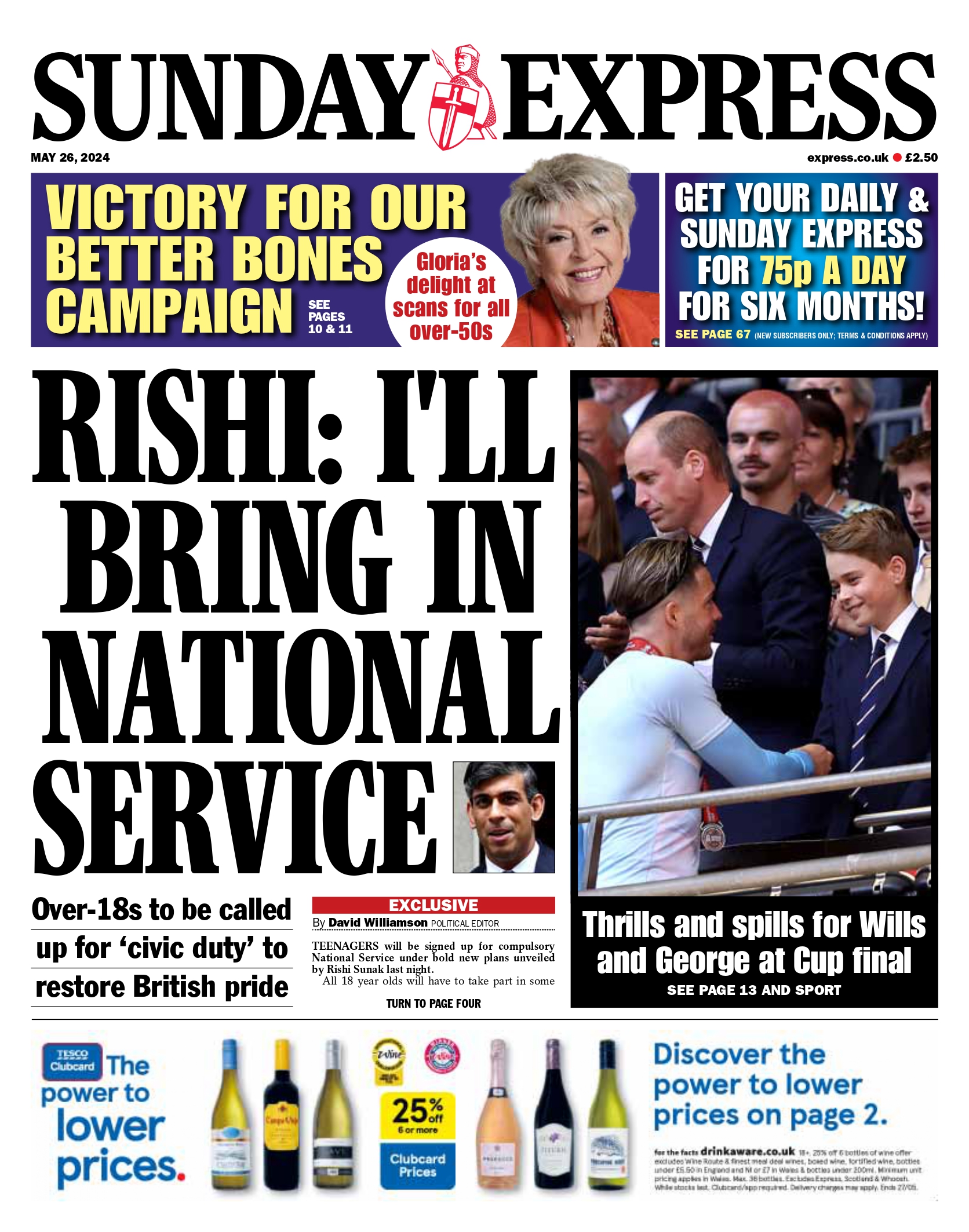 Sunday's front page: Rishi: I'll bring in National Service https://www.express.co.uk/news/politics/1903634/UK-Army-conscription-National-Service-announcement-Rishi-Sunak #TomorrowsPapersToday  