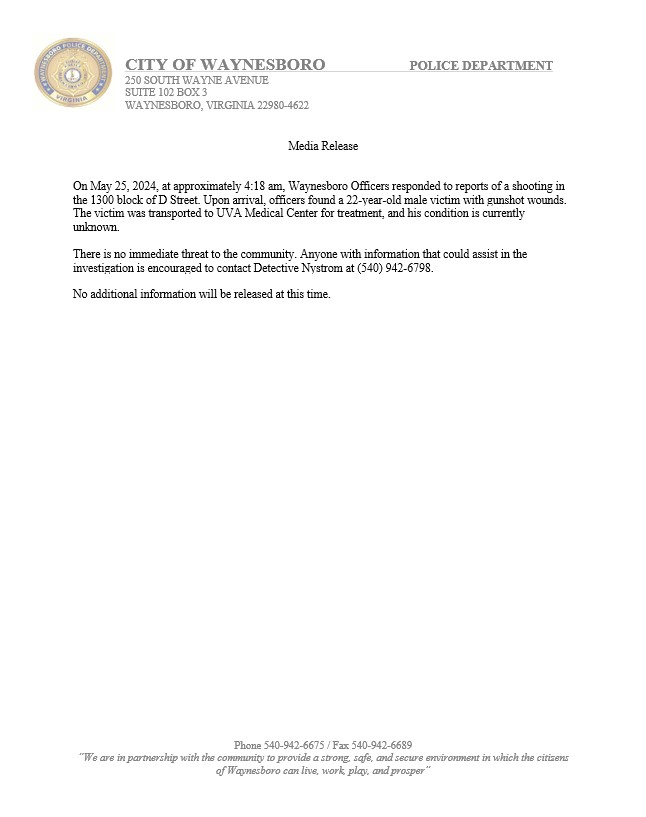 WPD_VA's tweet photo. Waynesboro Police Investigating early morning shooting. https://t.co/qePmFZsah3