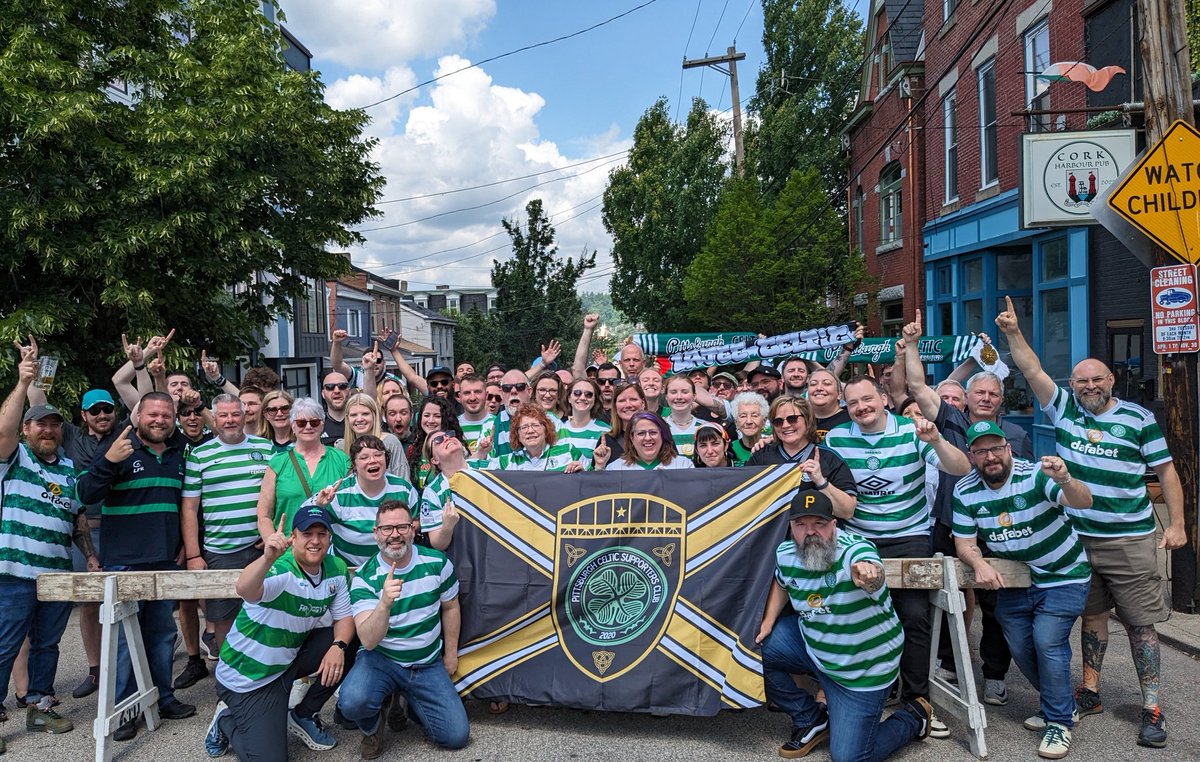 A wonderful day in Pittsburgh celebrating the double as <a href="/CelticFC/">Celtic Football Club</a> win the <a href="/ScottishCup/">Scottish Gas Scottish Cup</a> at <a href="/CorkHarbourPub/">Cork Harbour</a>!  Hail! Hail! <a href="/celticbars/">Celticbars</a> <a href="/DetroitCSC/">𝕯𝖊𝖙𝖗𝖔𝖎𝖙 𝕮𝖊𝖑𝖙𝖎𝖈 𝕾𝖚𝖕𝖕𝖔𝖗𝖙𝖊𝖗𝖘</a> <a href="/ClevelandCeltic/">Cleveland Celtic</a> <a href="/PloughBhoysCSC/">Plough Bhoys CSC 🍀🇮🇪</a> <a href="/NYFenianBhoys/">Manhattan #1 C.S.C, New York Fenian Bhoys</a> <a href="/downtownbhoys/">Downtown Toronto CSC</a> <a href="/BostonBhoys/">Boston #1 C.S.C.</a> <a href="/20MinuteTims/">20 Minute Tims</a> <a href="/ACelticWorld/">A Celtic World</a> <a href="/CeltExchange/">Celtic Exchange Podcast</a> <a href="/ACSOMPOD/">A Celtic State Of Mind (ACSOM)</a>