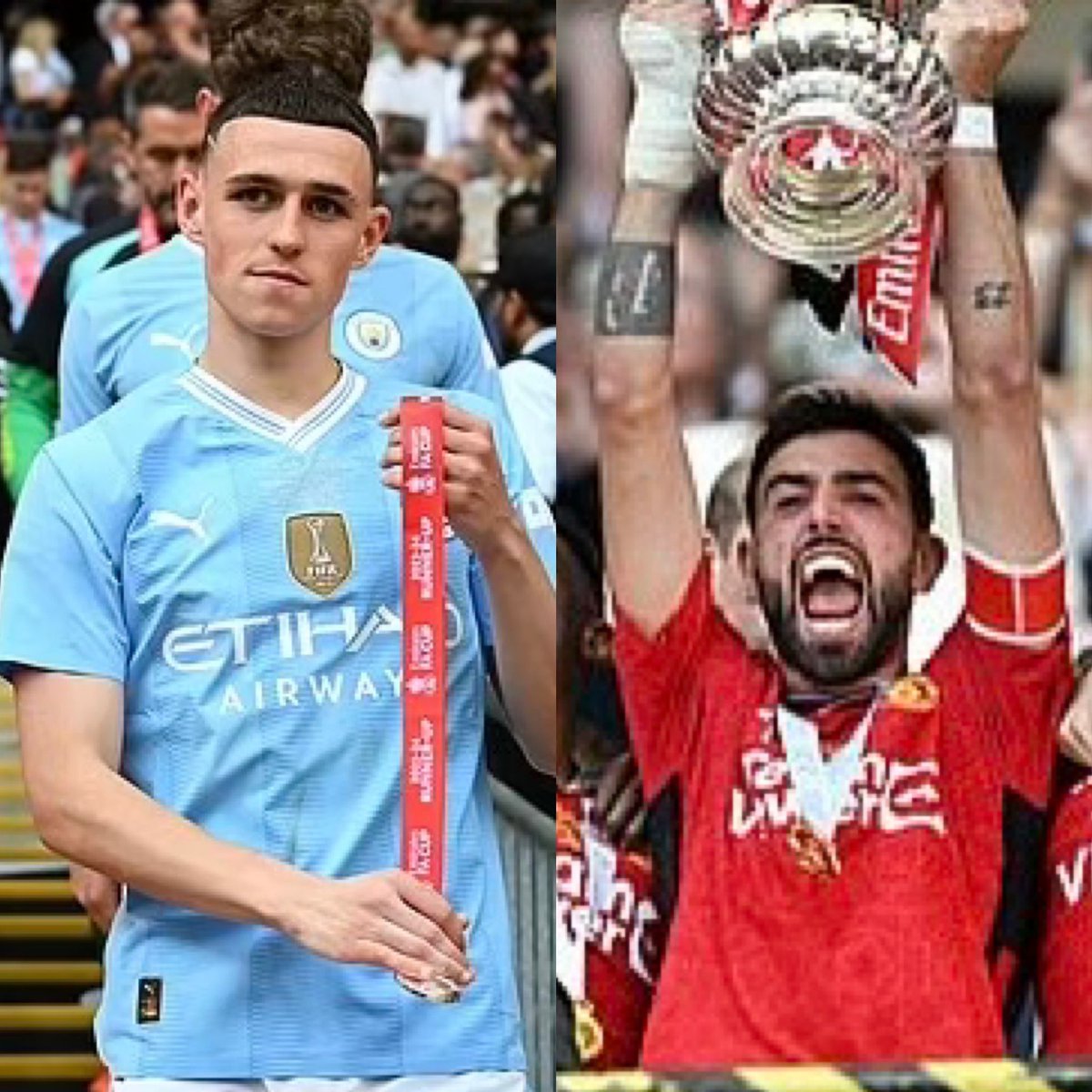 TheePaulSmith's tweet photo. The loser medal was red and the winner medal was blue, even the organisers thought City would win #facup https://t.co/zYydYnLMEF