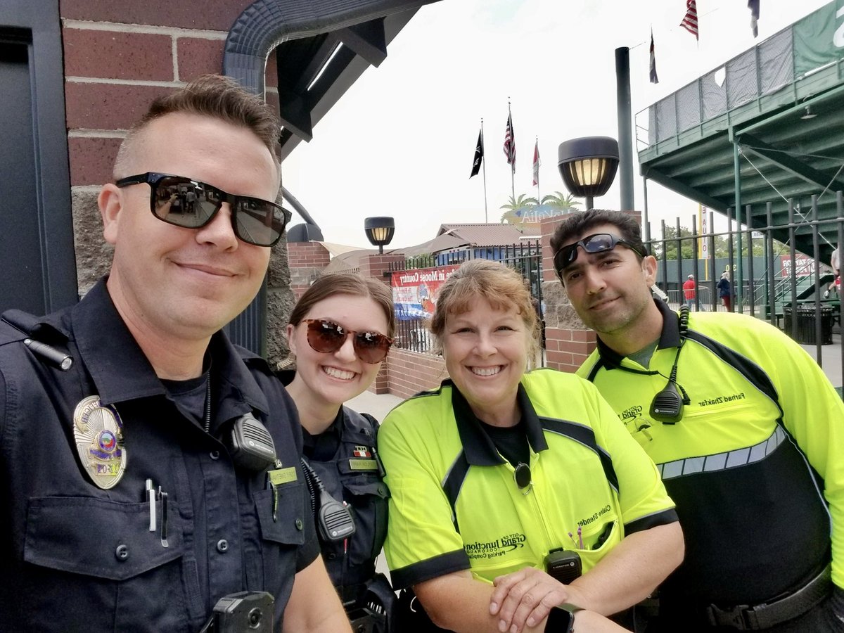 How is your Saturday, Grand Junction? We’re all smiles at the @JUCOWorldSeries! Say hello if you see us! #servingGJ #GJPD #JUCO #baseball